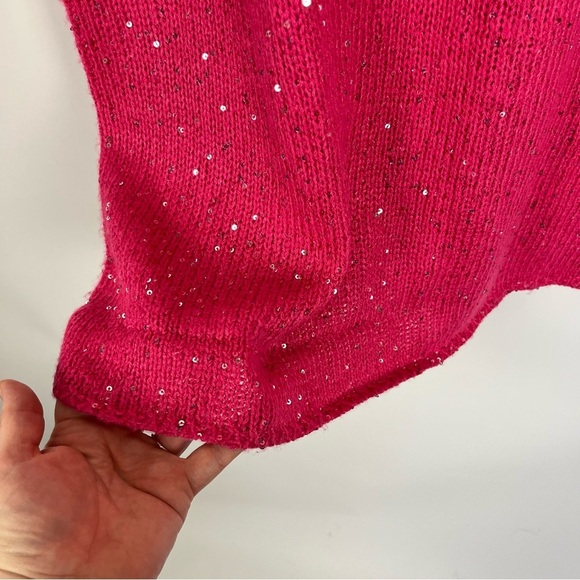 2/$30 Vero Moda Pink Sweater Dress w/ silver sequin size XL NWT - Picture 6 of 12